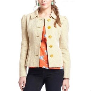 Anthropologie Tabitha Yellow Peplum Jacket